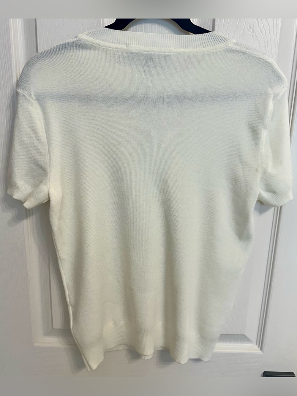 Toccin Cream Elsie Short-Sleeve Crewneck Sweater Size S $295 - Picture 6 of 7